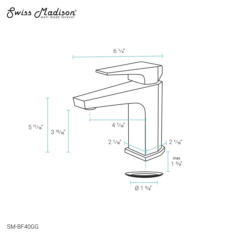 Gunmetal Gray Single-Handle Brass Bathroom Faucet