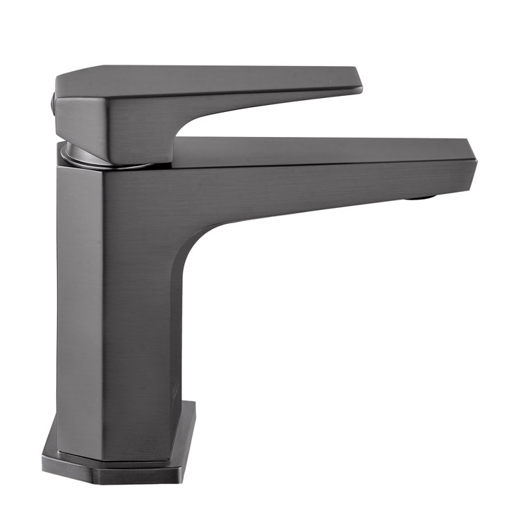 Gunmetal Gray Single-Handle Brass Bathroom Faucet