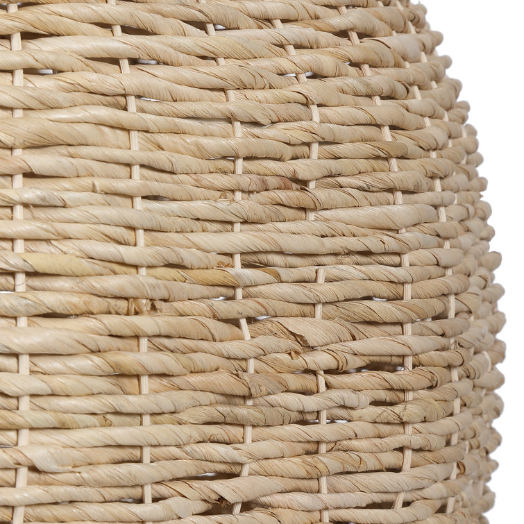 Natural Seagrass Globe Pendant Light with Rope Shade