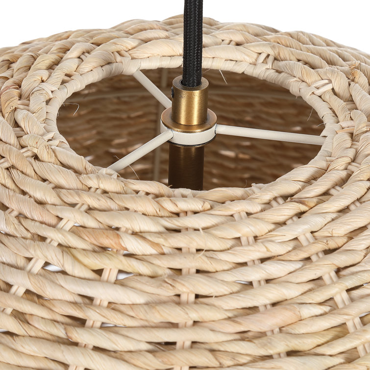 Natural Seagrass Globe Pendant Light with Rope Shade