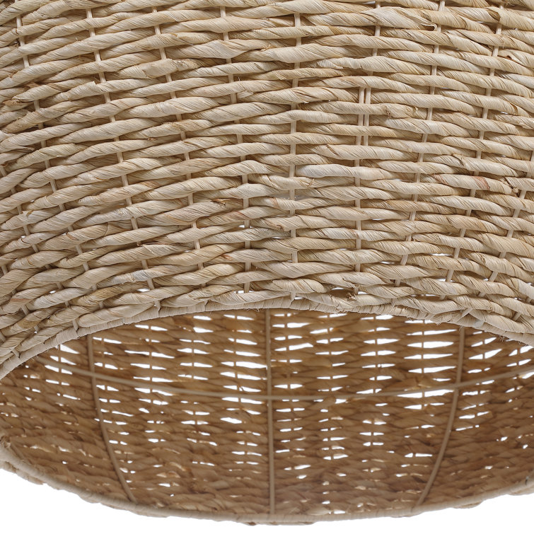 Natural Seagrass Globe Pendant Light with Rope Shade