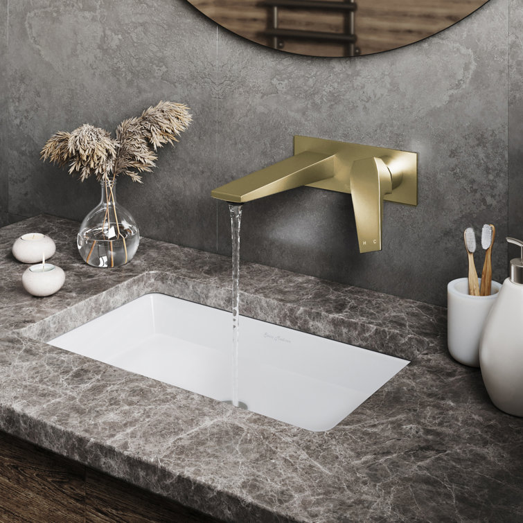 Voltaire Elegance 9'' Wall-Mount Bathroom Faucet in Brushed Gold