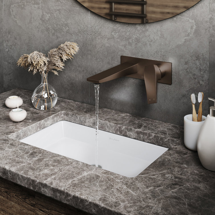 Voltaire 9" Elegant Single-Handle Wall-Mount Bathroom Faucet in Oil Rubbed Bronze