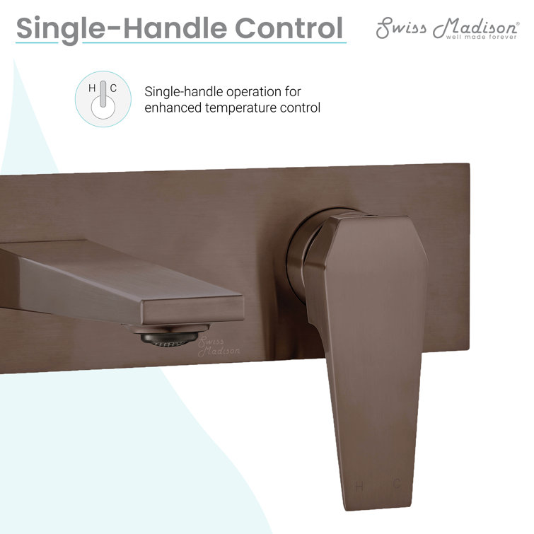 Voltaire 9" Elegant Single-Handle Wall-Mount Bathroom Faucet in Oil Rubbed Bronze