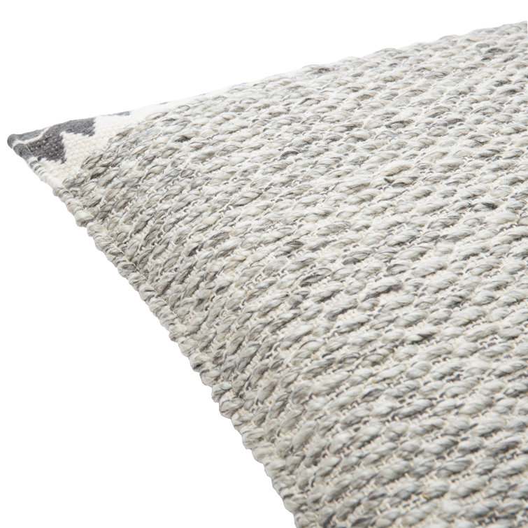 Reni 20'' Brown and Cream Wool Throw Pillow