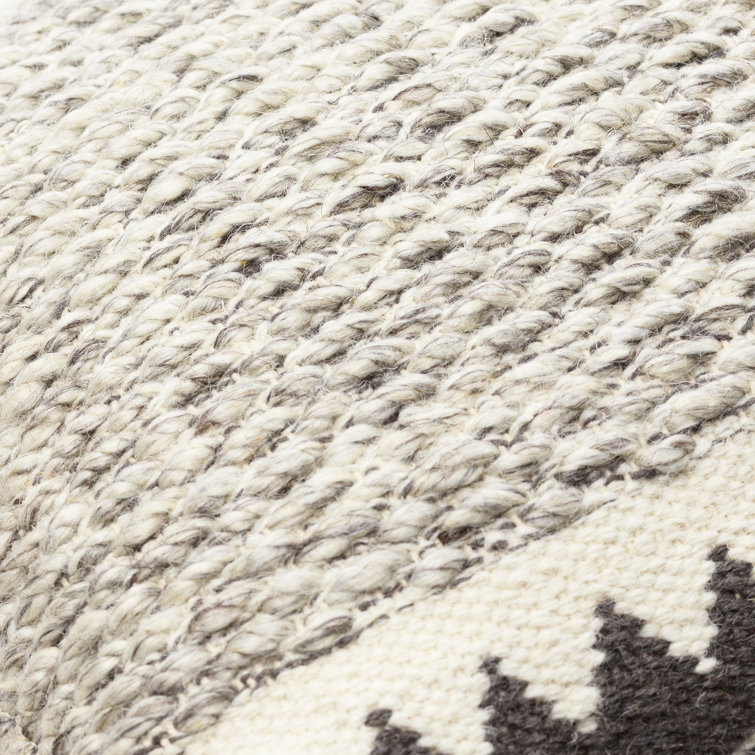 Reni 20'' Brown and Cream Wool Throw Pillow