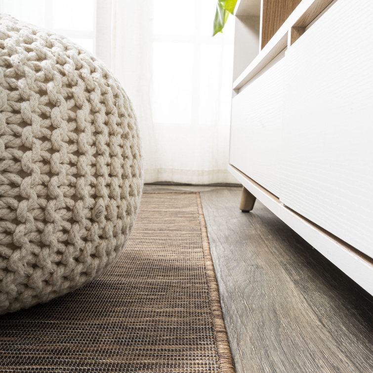 Ethan Easy-Care Brown Synthetic 6' Square Area Rug