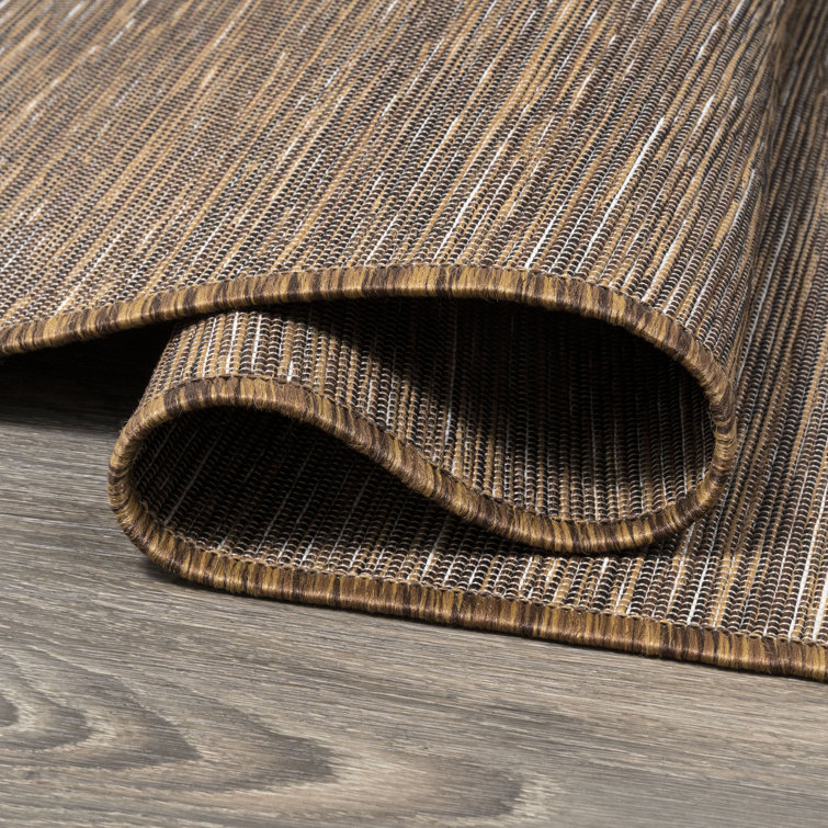 Ethan Easy-Care Brown Synthetic 6' Square Area Rug