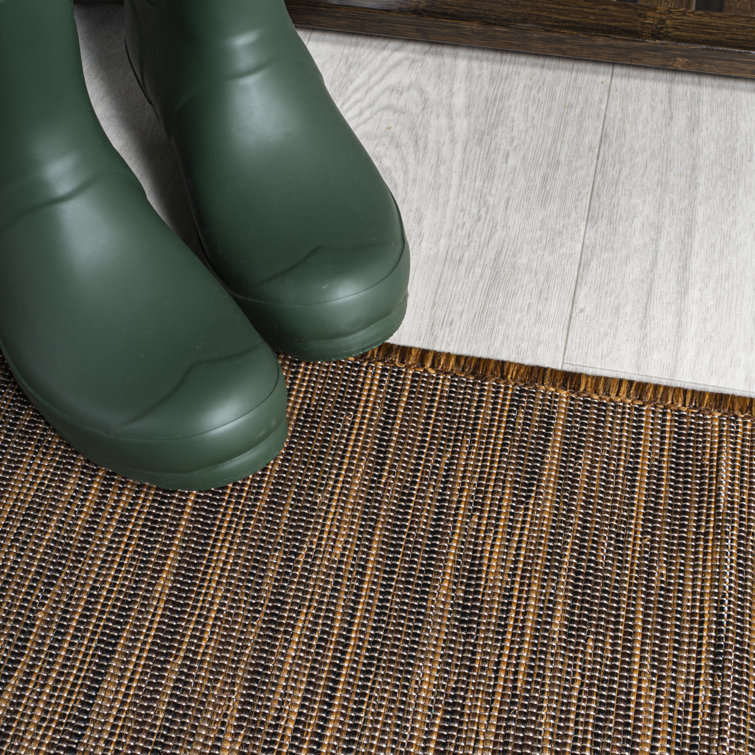 Ethan Easy-Care Brown Synthetic 6' Square Area Rug