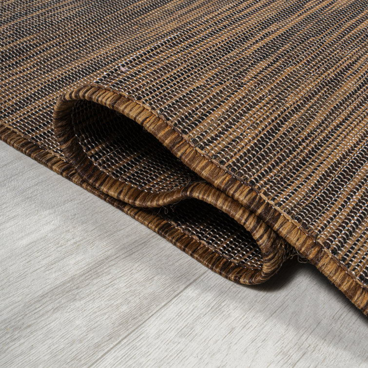 Ethan Easy-Care Brown Synthetic 6' Square Area Rug