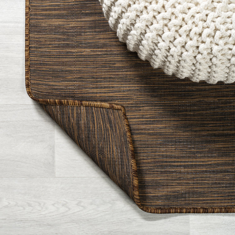 Ethan Easy-Care Brown Synthetic 6' Square Area Rug