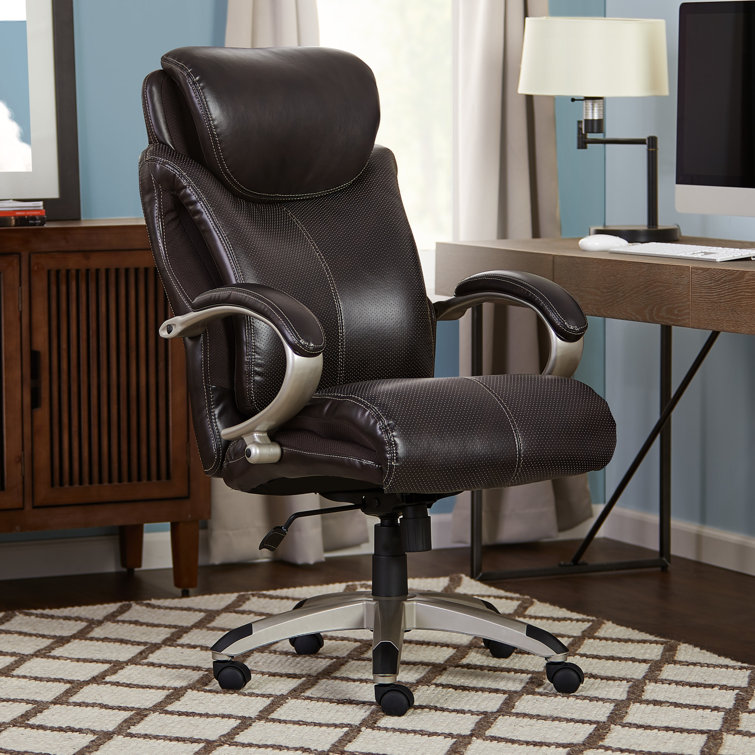 Roasted Chestnut Bonded Leather Executive Swivel Chair with AIR Lumbar Support