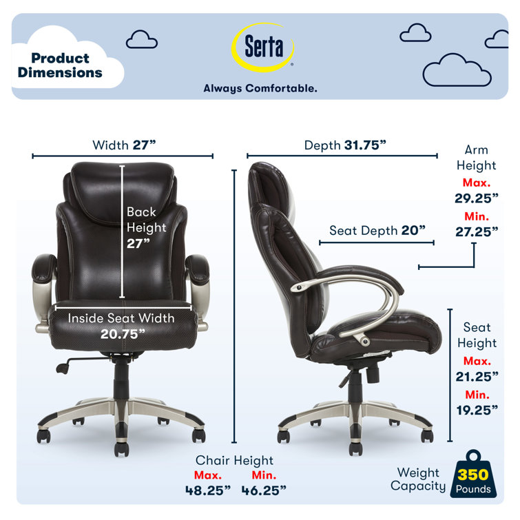 Roasted Chestnut Bonded Leather Executive Swivel Chair with AIR Lumbar Support