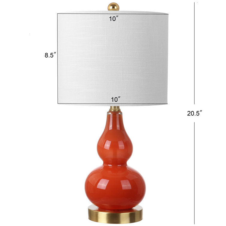 Galliano Double Gourd 20.5" Orange Glass Table Lamp with Cotton Shade
