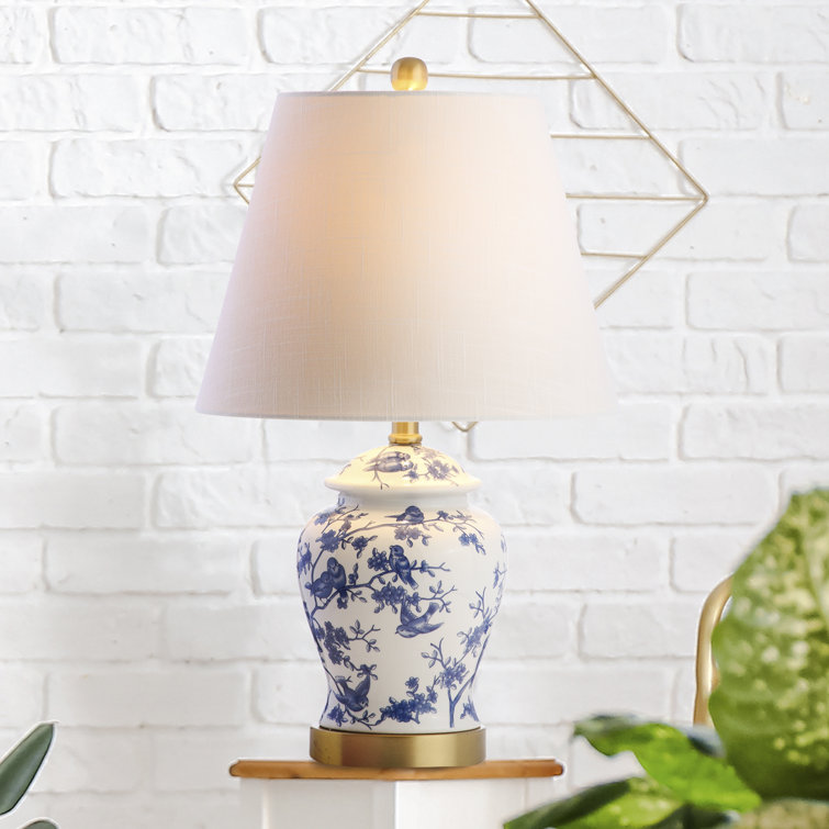 Penelope 22" Chinoiserie Blue and White LED Table Lamp