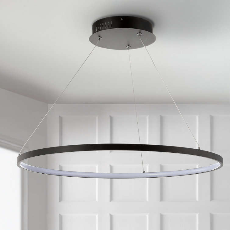 Brice Matte Black 23.75" Integrated LED Modern Drum Pendant
