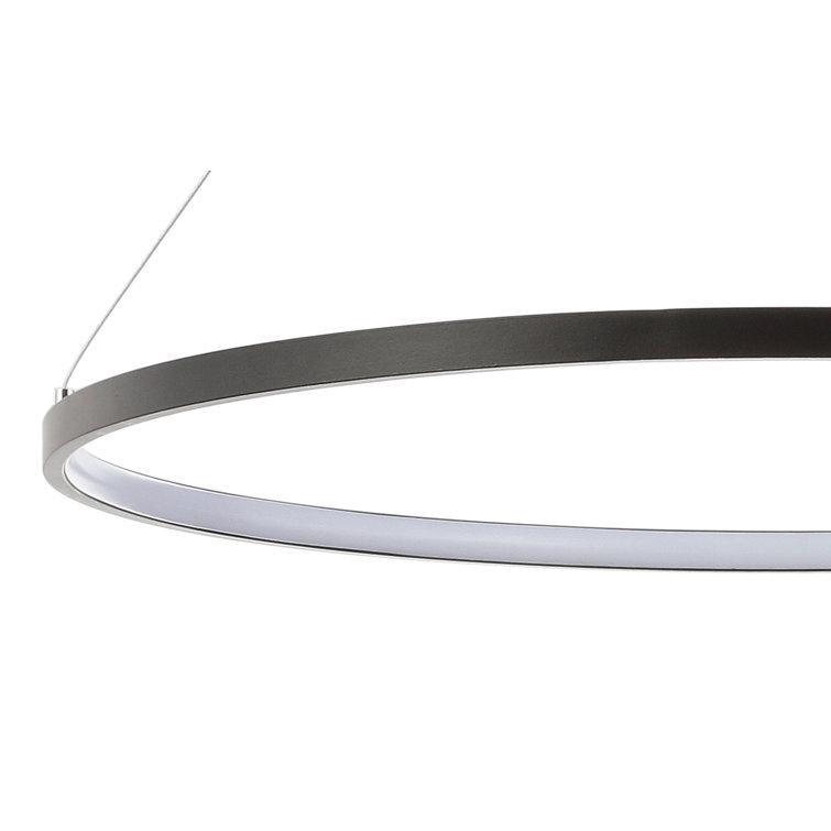 Brice Matte Black 23.75" Integrated LED Modern Drum Pendant