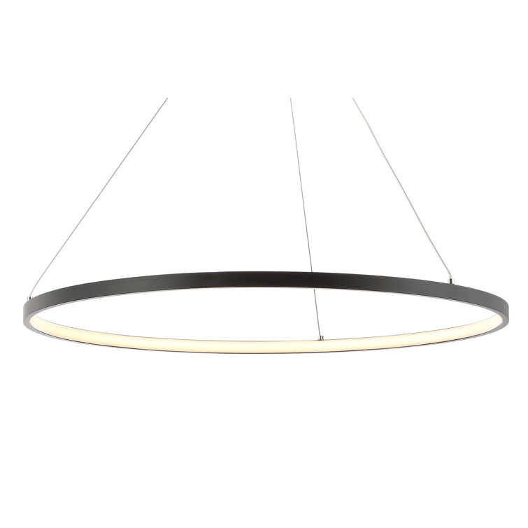 Brice Matte Black 23.75" Integrated LED Modern Drum Pendant