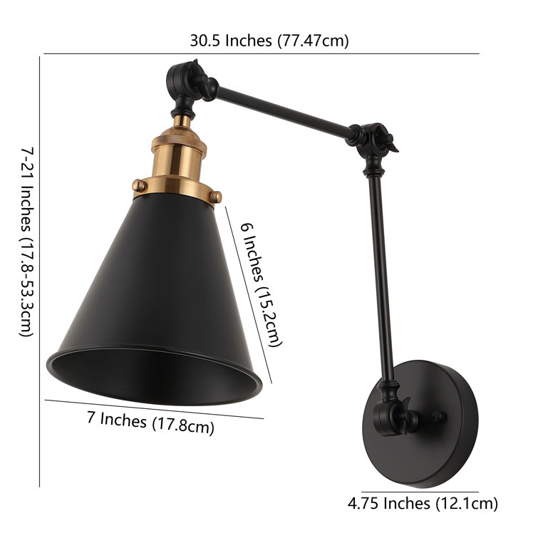 Rover 30.5'' Adjustable Arm Metal LED Wall Sconce, Black Satin Finish