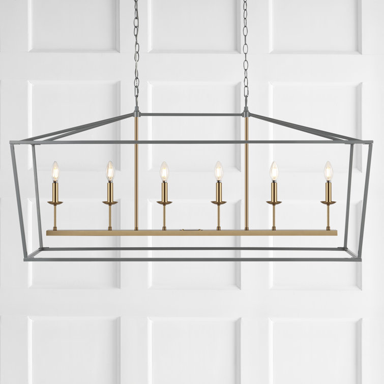 Pagoda 49" Gray Brass Iron Candle-Style Chandelier