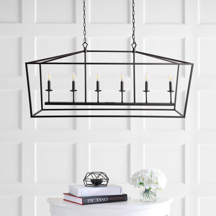 Pagoda 49" Oil Rubbed Bronze LED 6-Light Farmhouse Lantern Pendant