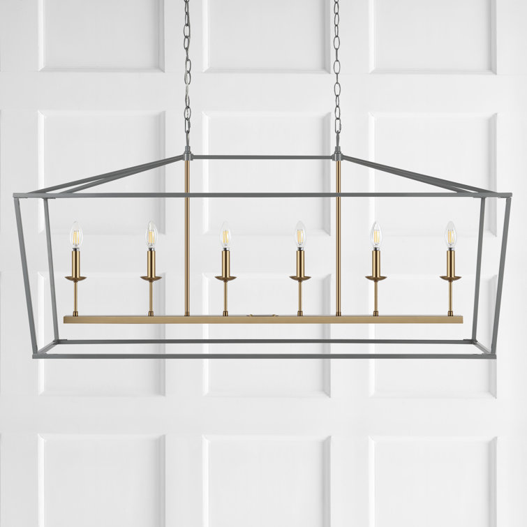 Pagoda 49" Gray Brass Iron Candle-Style Chandelier