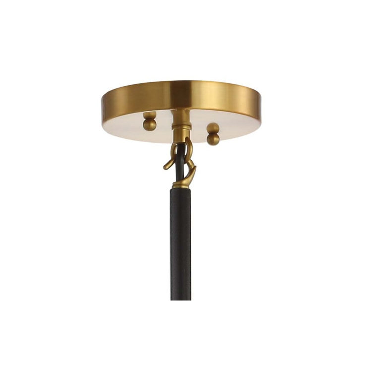 Caleb 28" Brass Gold & Black Sputnik LED Chandelier with Frosted Glass