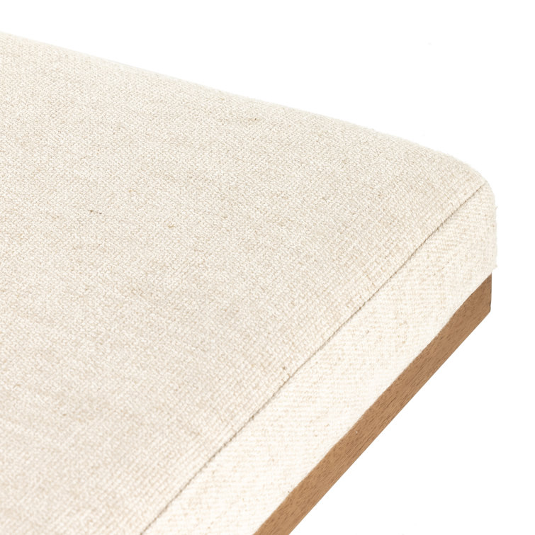 Mid-Century Honey Reeded Legs Cream Chaise Lounger