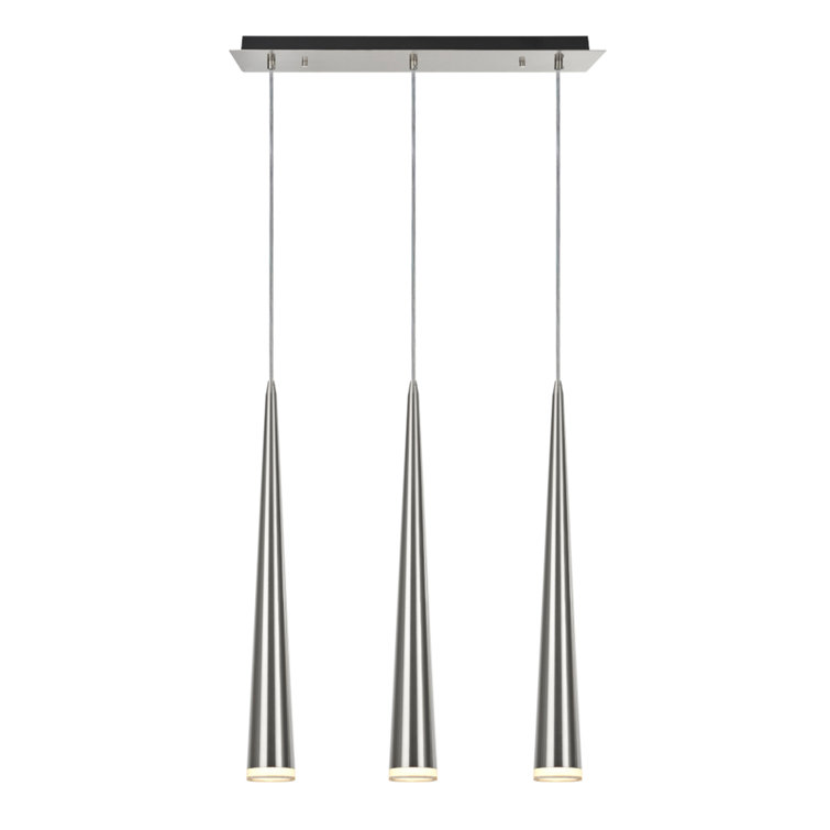 Brushed Nickel 3-Light Kitchen Island Pendant