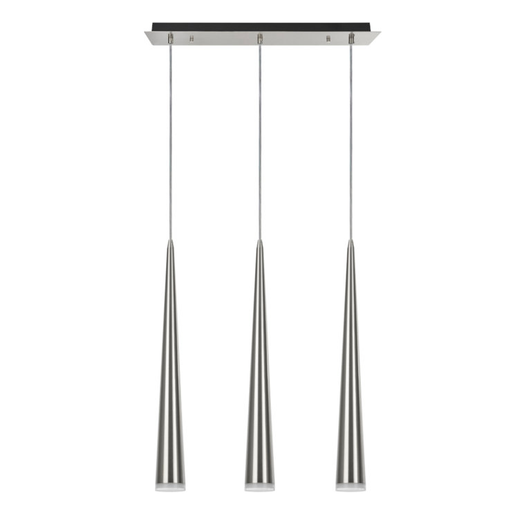 Brushed Nickel 3-Light Kitchen Island Pendant