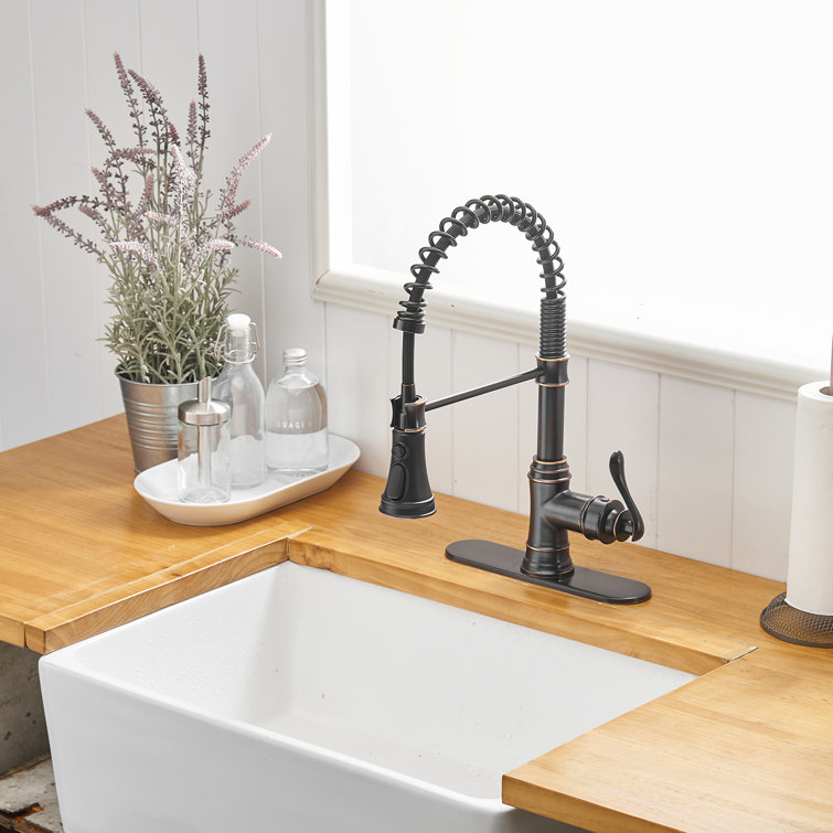 Oil Rubbed Bronze Kitchen Faucet with Pull-out Spray