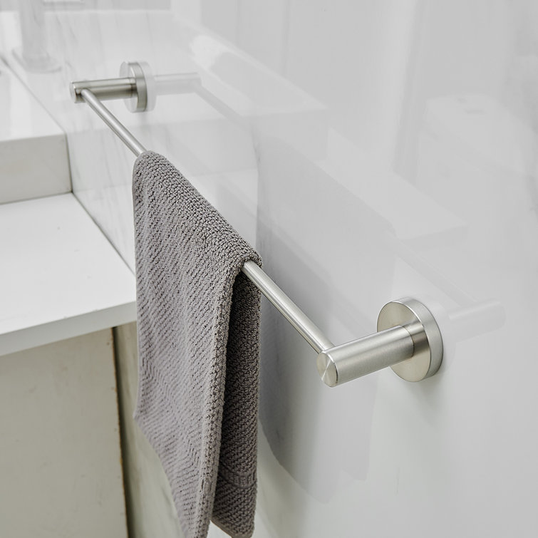 Brushed Nickel 5-Piece Bathroom Hardware Set with Towel Bar and Hooks