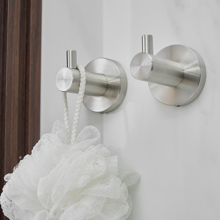 Brushed Nickel 5-Piece Bathroom Hardware Set with Towel Bar and Hooks