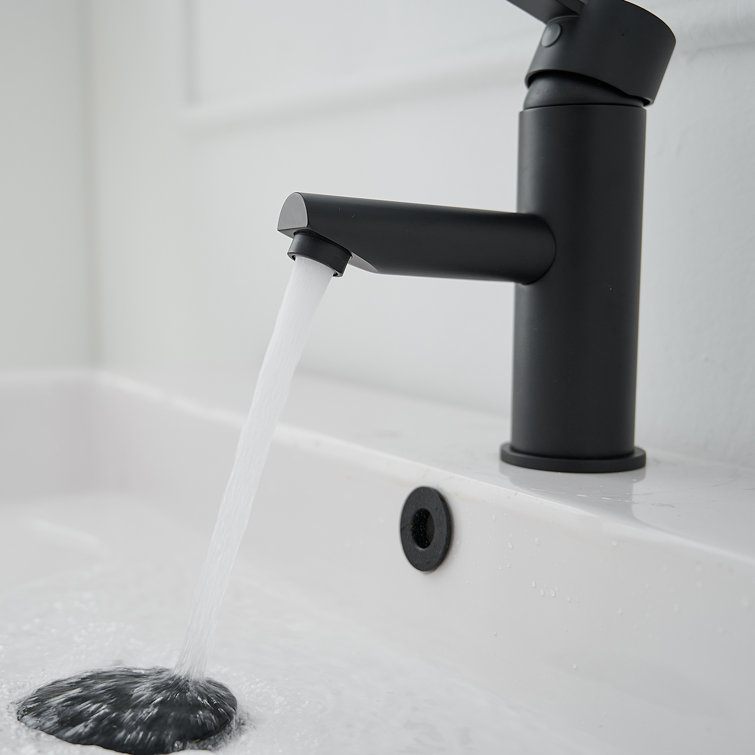 Matte Black Stainless Steel Single-Handle Bathroom Faucet