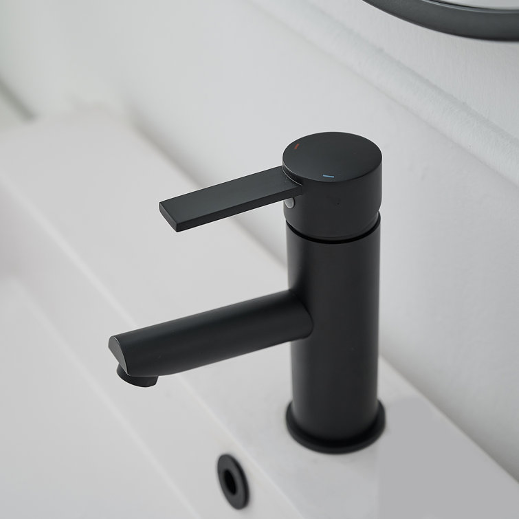 Matte Black Stainless Steel Single-Handle Bathroom Faucet