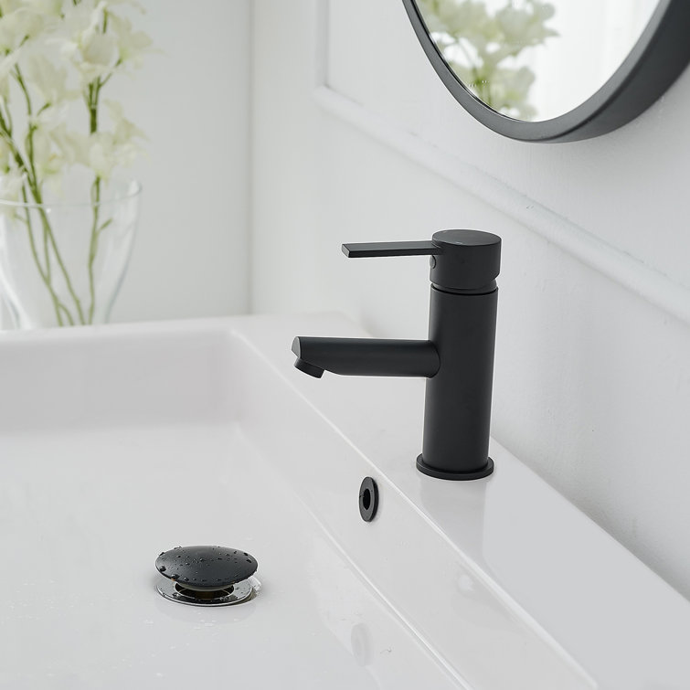 Matte Black Stainless Steel Single-Handle Bathroom Faucet