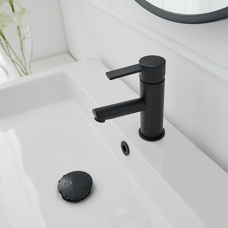Matte Black Stainless Steel Single-Handle Bathroom Faucet