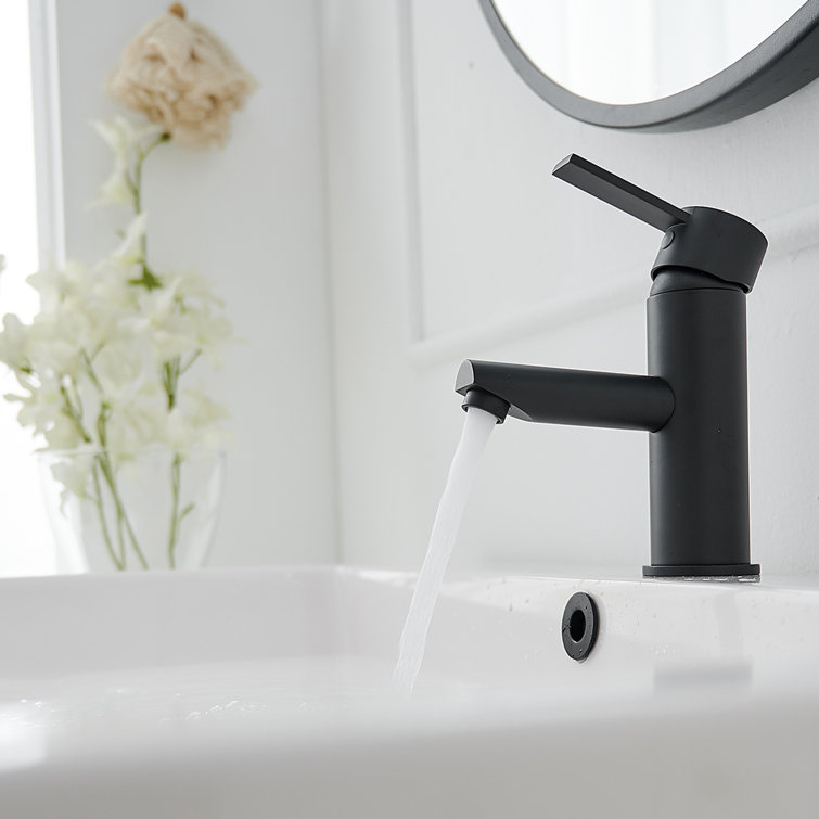 Matte Black Stainless Steel Single-Handle Bathroom Faucet