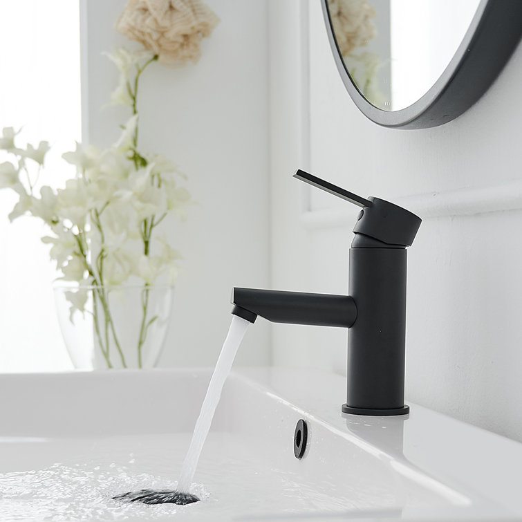 Matte Black Stainless Steel Single-Handle Bathroom Faucet