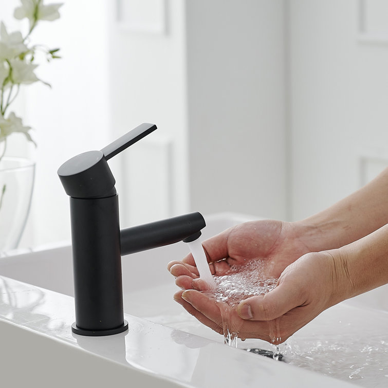 Matte Black Stainless Steel Single-Handle Bathroom Faucet
