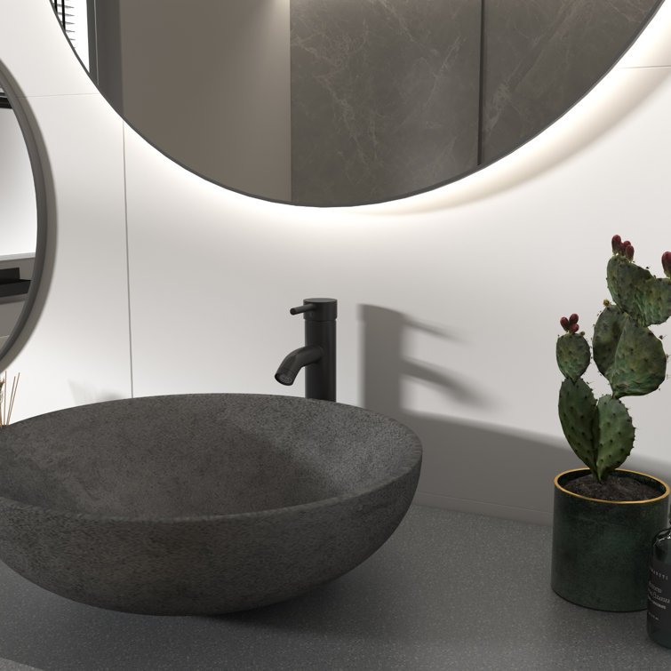 Matte Black Single Handle Vessel Sink Faucet with Drain Assembly
