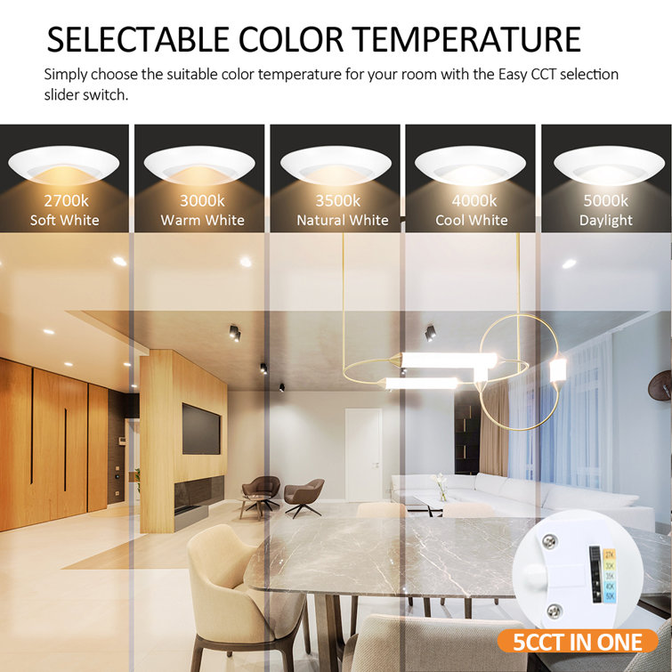 13" Selectable CCT New Construction LED Recessed Lighting Kit