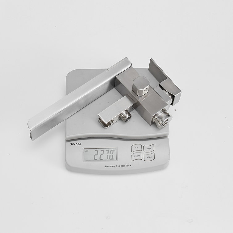 Brushed Nickel Freestanding Waterfall Tub Faucet with Hand Shower