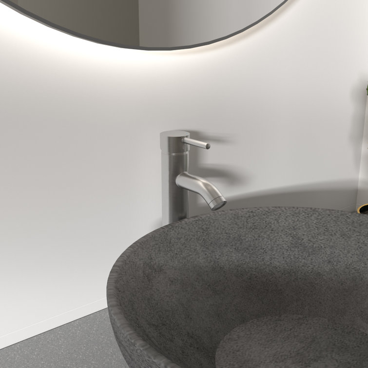 Brushed Nickel Tall Single Handle Vessel Sink Faucet