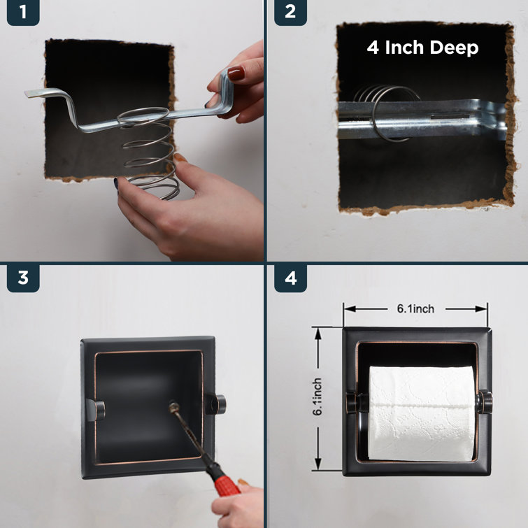 Oil-Rubbed Bronze Recessed Wall Mounted Toilet Paper Holder
