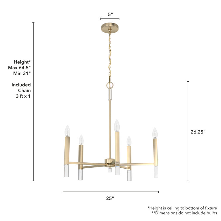 Alturas Gold Crystal 5-Light Candle Chandelier
