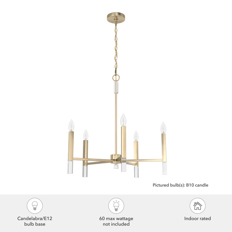 Alturas Gold Crystal 5-Light Candle Chandelier