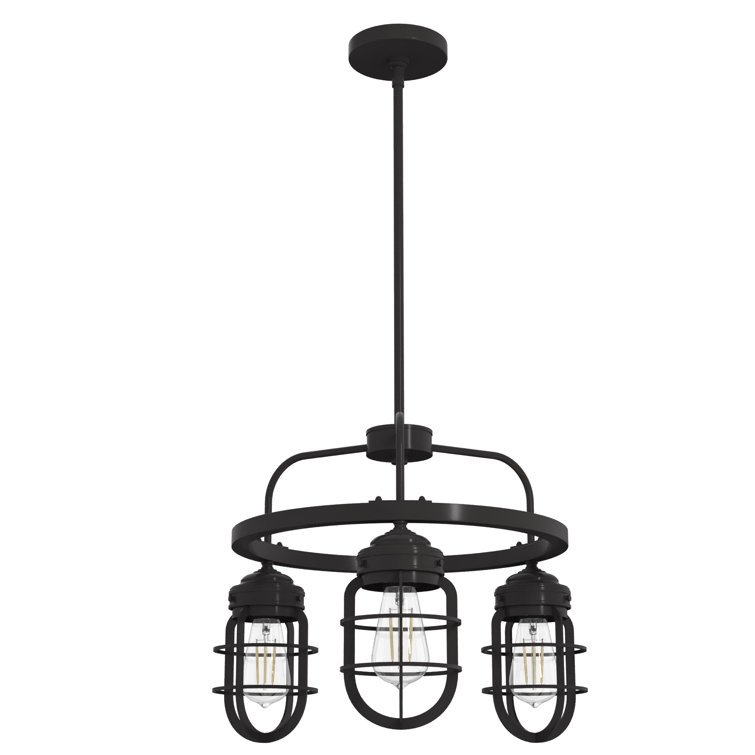 Starklake Noble Bronze Mini 3-Light Industrial Chandelier