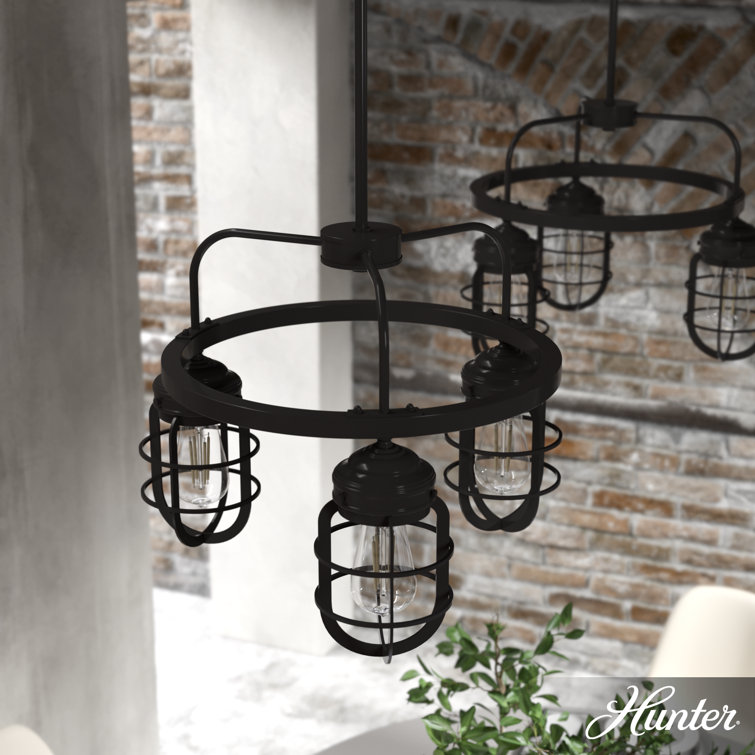 Starklake Noble Bronze Mini 3-Light Industrial Chandelier