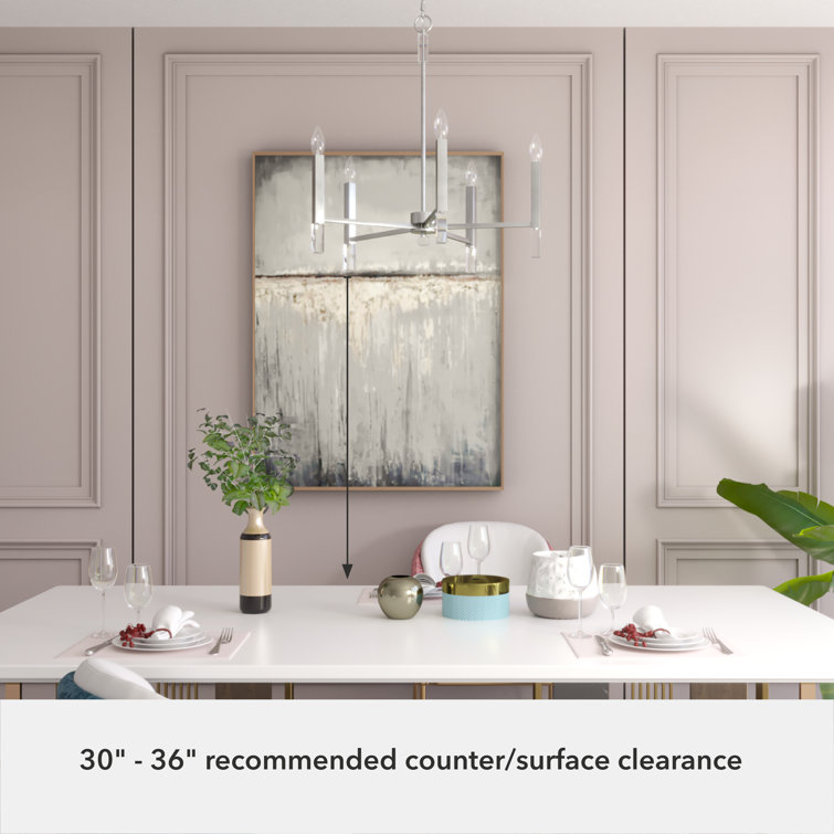 Elegant Sunjai 5-Light Brushed Nickel & Crystal Chandelier